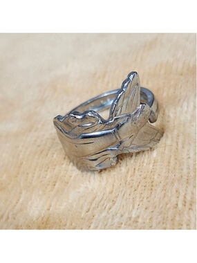Stainless Steel Spoon Handle Ring size 10 Angel Religious Handmade Jewelry
